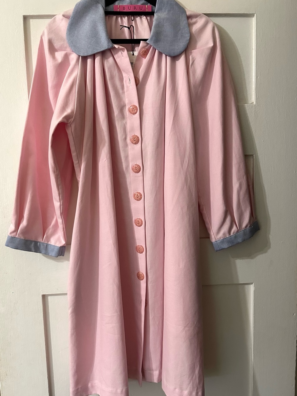 Beautiful Buru Oxford Cloth Dress w Peter Pan Collar